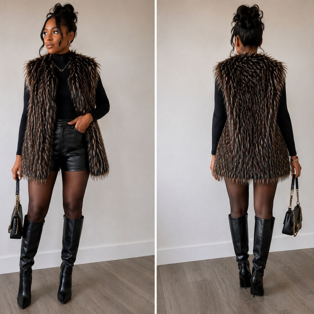 Faux fur vest
